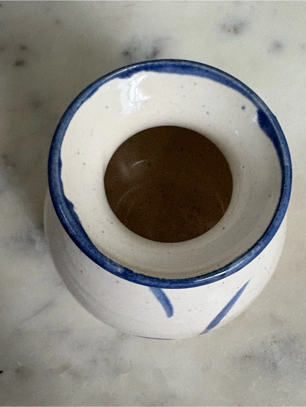 Vintage Nancy Postma Stoneware Studio Pottery Bud Vase White & Blue Handmade VTG